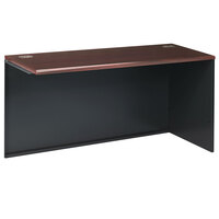 HON 38945RNS 38000 Series 60" x 24" x 29 1/2" Mahogany / Charcoal Laminate Right Return Shell