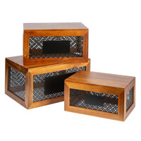 Tablecraft HFCSET3 Farmhouse 3-Piece Acacia Wood Riser Set