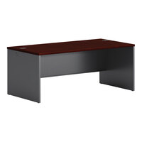 HON 38934NS 38000 Series 72" x 36" x 29 1/2" Mahogany / Charcoal Laminate Desk Shell