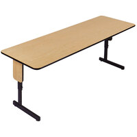 Correll 24" x 96" Fusion Maple Adjustable Height High Pressure Folding Seminar Table with Panel Legs