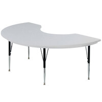 Correll 48" x 72" Kidney Gray Granite 19"-29" Adjustable Height Blow-Molded Activity Table