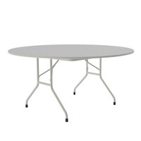 Correll 60" Round Gray Granite Light Duty Melamine Folding Table with Gray Frame