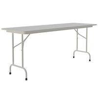 Correll 24" x 60" Gray Granite Light Duty Melamine Folding Table with Gray Frame