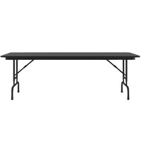 Correll 30" x 96" Black Granite Light Duty Melamine Adjustable Height Folding Table with Black Frame