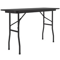 Correll 18" x 48" Black Granite Light Duty Melamine Folding Table with Black Frame