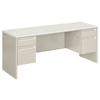 HON 38854B9Q 38000 Series 72" x 24" x 29 1/2" Silver / Gray Kneespace 3/4 Height Pedestal Credenza