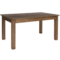 Flash Furniture XA-F-60X38-GG Hercules 38" x 60" Antique Rustic Solid Pine Farm Table