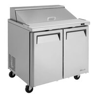 Turbo Air MST-36-N6 M3 Series 36" 2 Door Stainless Steel Refrigerated Sandwich Prep Table