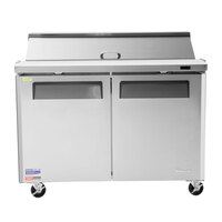 Turbo Air MST-48-18-N M3 Series 48" 2 Door Mega Top Stainless Steel Refrigerated Sandwich Prep Table