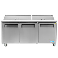 Turbo Air MST-72-N M3 Series 72" 3 Door Stainless Steel Refrigerated Sandwich Prep Table