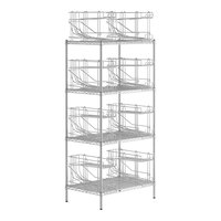 Regency 24" x 36" Chrome Wire Shelf Kit with 8 Can Racks and 74" Posts