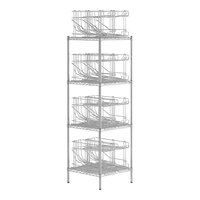 Regency 24" x 24" Chrome Wire Shelf Kit with 8 Can Racks and 74" Posts