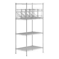 Regency 24" x 36" Chrome Wire Shelf Kit with 4 Can Racks and 74" Posts