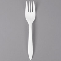 Dart F6BW 6 1/8" Medium Weight White Plastic Fork - 1000/Case