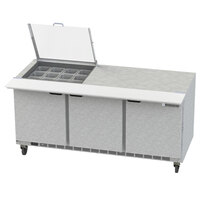 Beverage-Air SPE72HC-12M-CL Elite 72" 3 Door Mega Top Refrigerated Sandwich Prep Table