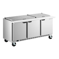 Beverage-Air SPE72HC-30M-CL Elite 72" 3 Door Mega Top Refrigerated Sandwich Prep Table