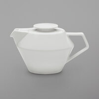 Schonwald 9404340 Connect 13.5 oz. Continental White Porcelain Teapot with Lid - 6/Case