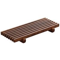 Playground 742880291000000 Ananti 7 1/8" x 3 1/2" Walnut Wood Rectangular Crumb Grid - 2/Case