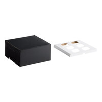 Baker's Lane 10" x 10" x 5" Black Cupcake / Muffin Box with 6 Slot Reversible Insert - 10/Pack