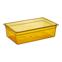 Cambro 16HP150 H-Pan™ Full Size Amber High Heat Plastic Food Pan - 6" Deep