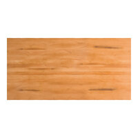 Lancaster Table & Seating Industrial 30" x 60" Solid Wood Live Edge Table Top with Honey Maple Finish