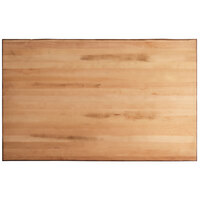 Lancaster Table & Seating Industrial 30" x 48" Solid Wood Live Edge Table Top with Honey Maple Finish