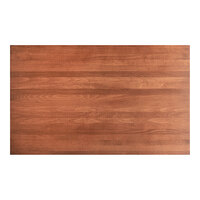 Lancaster Table & Seating Industrial 30" x 48" Solid Wood Live Edge Table Top with Rustic Mahogany Finish