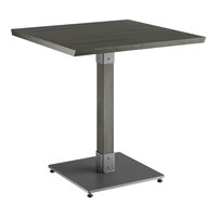 Lancaster Table & Seating Industrial 30" x 30" Solid Wood Live Edge Table with Slate Gray Finish