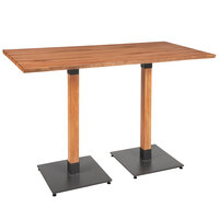 Lancaster Table & Seating Industrial 30" x 60" Solid Wood Live Edge Bar Height Table with Honey Maple Finish