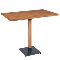 Lancaster Table & Seating Industrial 30" x 48" Solid Wood Live Edge Bar Height Table with Honey Maple Finish