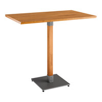 Lancaster Table & Seating Industrial 30" x 48" Solid Wood Live Edge Bar Height Table with Honey Maple Finish