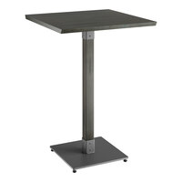 Lancaster Table & Seating Industrial 30" x 30" Solid Wood Live Edge Bar Height Table with Slate Gray Finish