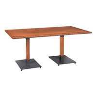 Lancaster Table & Seating Industrial 30" x 72" Solid Wood Live Edge Table with Rustic Mahogany Finish