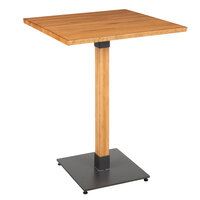 Lancaster Table & Seating Industrial 30" x 30" Solid Wood Live Edge Bar Height Table with Honey Maple Finish