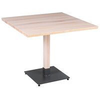 Lancaster Table & Seating Industrial 36" x 36" Solid Wood Live Edge Table with Bleached Oak Finish