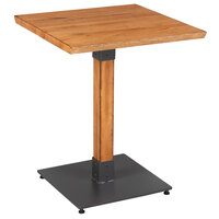 Lancaster Table & Seating Industrial 24" x 24" Solid Wood Live Edge Standard Height Table with Honey Maple Finish