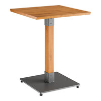 Lancaster Table & Seating Industrial 24" x 24" Solid Wood Live Edge Table with Honey Maple Finish