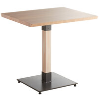 Lancaster Table & Seating Industrial 24" x 30" Solid Wood Live Edge Table with Bleached Oak Finish