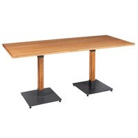 Lancaster Table & Seating Industrial 30" x 72" Solid Wood Live Edge Standard Height Table with Honey Maple Finish