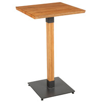 Lancaster Table & Seating Industrial 24" x 24" Solid Wood Live Edge Bar Height Table with Honey Maple Finish