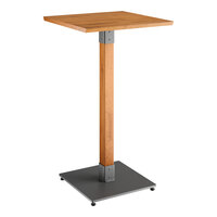 Lancaster Table & Seating Industrial 24" x 24" Solid Wood Live Edge Bar Height Table with Honey Maple Finish