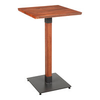 Lancaster Table & Seating Industrial 24" x 24" Solid Wood Live Edge Bar Height Table with Rustic Mahogany Finish