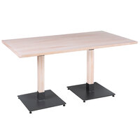 Lancaster Table & Seating Industrial 30" x 60" Solid Wood Live Edge Table with Bleached Oak Finish