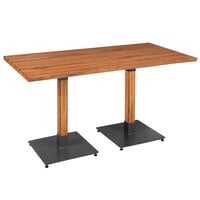 Lancaster Table & Seating Industrial 30" x 60" Solid Wood Live Edge Standard Height Table with Honey Maple Finish