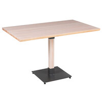 Lancaster Table & Seating Industrial 30" x 48" Solid Wood Live Edge Table with Bleached Oak Finish