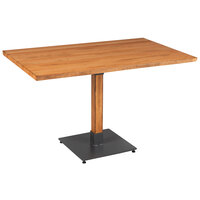 Lancaster Table & Seating Industrial 30" x 48" Solid Wood Live Edge Standard Height Table with Honey Maple Finish