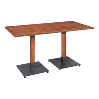 Lancaster Table & Seating Industrial 30" x 60" Solid Wood Live Edge Table with Rustic Mahogany Finish