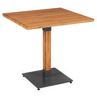 Lancaster Table & Seating Industrial 30" x 30" Solid Wood Live Edge Standard Height Table with Honey Maple Finish