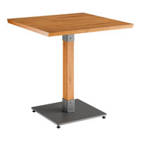 Lancaster Table & Seating Industrial 30" x 30" Solid Wood Live Edge Table with Honey Maple Finish
