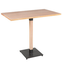 Lancaster Table & Seating Industrial 30" x 48" Solid Wood Live Edge Bar Height Table with Bleached Oak Finish